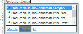 Typing the variable name into the editor